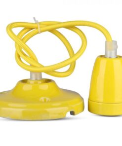 Κρεμαστό Φωτιστικό Οροφής Μονόφωτο Πορσελάνη με Κίτρινο σώμα V-TAC – 3809