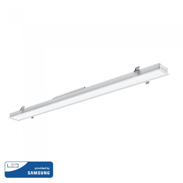 LED Γραμμικό Χωνευτό Φωτιστικό 120cm Λευκό Linkable 40W V-TAC PRO Samsung Chip 3620 lm 120°Φυσικό   4000K - 21381