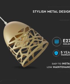 Διακοσμητικό μεταλλικό φωτιστικό με E27 βάση, 5ετή εγγύηση, εύκολη εγκατάσταση, μοντέρνος σχεδιασμός.