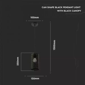 Κρεμαστό Φωτιστικό Οροφής Μεταλλικό με Matt Μαύρο σώμα V-TAC – 3825