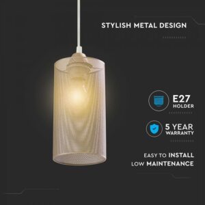 Κρεμαστό Φωτιστικό Οροφής Μεταλλικό με Champagne Χρυσό σώμα V-TAC – 3827