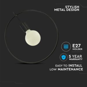Μοντέρνο μεταλλικό φωτιστικό με υποδοχή E27, εγγύηση 5 ετών, εύκολη εγκατάσταση, χαμηλή συντήρηση.