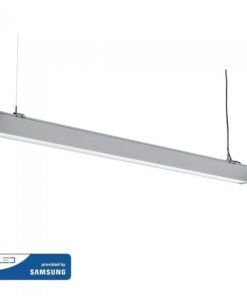 LED Γραμμικό Κρεμαστό Φωτιστικό 120cm Ασημί 40W V-TAC PRO Samsung Chip 3590lm 120° Φυσικό Λευκό 4000K – 21384
