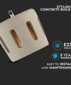 Κρεμαστό Φωτιστικό Οροφής 1xE27 ø180 Τσιμέντο Γκρι V-TAC – 3853