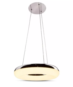 LED πολυέλαιος 40W 3000K Θερμό λευκό με ασημί και λευκό σώμα V-TAC – 3874