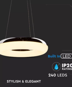LED πολυέλαιος 40W 3000K Θερμό λευκό με ασημί και λευκό σώμα V-TAC – 3874