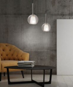 Κρεμαστό Φωτιστικό Οροφής Μονόφωτο E27 ø180 Γυαλί Γκρι-Λευκό V-TAC – 3877