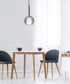 Κρεμαστό Φωτιστικό Οροφής Μονόφωτο E27 ø180 Γυαλί Γκρι-Λευκό V-TAC – 3877