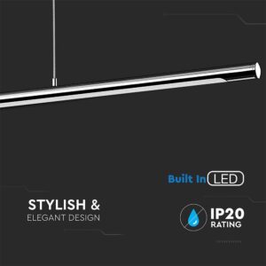 Κρεμαστό Γραμμικό Φωτιστικό LED Οροφής 18W V-TAC 120° 1350lm Χρώμιο Φυσικό Λευκό 4000K – 3890