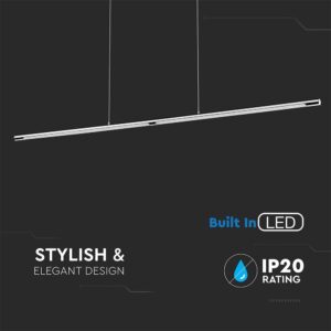 Κρεμαστό Γραμμικό Φωτιστικό LED Οροφής 24W V-TAC 120° 1800lm Χρώμιο Φυσικό Λευκό 4000K – 3891