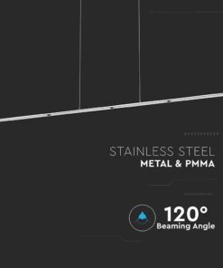 Κρεμαστό Γραμμικό Φωτιστικό LED Οροφής 36W V-TAC 120° 2700lm Χρώμιο Φυσικό Λευκό 4000K – 3892