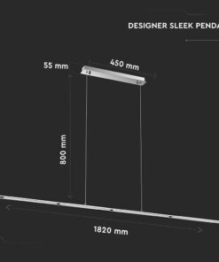 Κρεμαστό Γραμμικό Φωτιστικό LED Οροφής 36W V-TAC 120° 2700lm Χρώμιο Φυσικό Λευκό 4000K – 3892