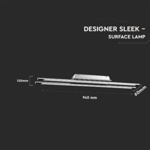 Γραμμικό Φωτιστικό Οροφής/Τοίχου LED 36W V-TAC 120° 2700lm Χρώμιο Φυσικό Λευκό 4000K – 3893