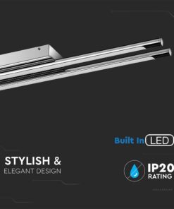 Γραμμικό Φωτιστικό Οροφής/Τοίχου LED 36W V-TAC 120° 2700lm Χρώμιο Φυσικό Λευκό 4000K – 3893