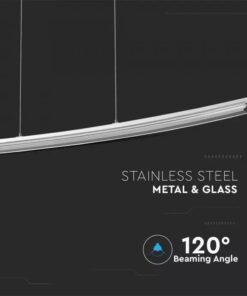 Κρεμαστό Φωτιστικό LED με ντίζες 18W Γυάλινο 4000K Φυσικό λευκό V-TAC – 3898