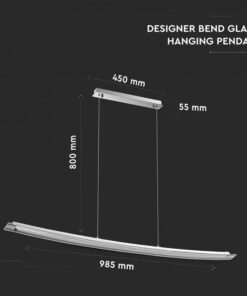 Κρεμαστό Φωτιστικό LED με ντίζες 18W Γυάλινο 4000K Φυσικό λευκό V-TAC – 3898