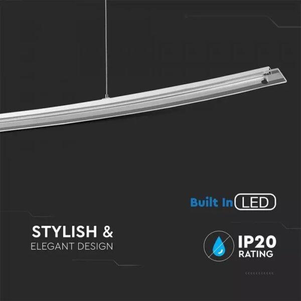 Κρεμαστό Φωτιστικό LED με ντίζες 18W Γυάλινο 4000K Φυσικό λευκό V-TAC – 3898
