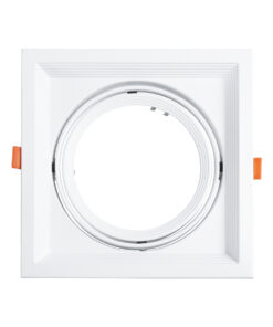GloboStar® VITA 77852 Χωνευτό Κινούμενο Τετράγωνο Σποτ Οροφής για Λάμπα AR111 – IP20 – Χυτό Αλουμίνιο – Μ18 x Π18 x Υ4.5cm – Λευκό – 5 Χρόνια Εγγύηση