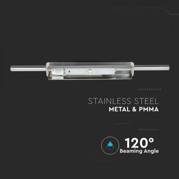 Επιτοίχιο Γραμμικό Φωτιστικό LED 18W Χρώμιο 4000K Φυσικό λευκό K V-TAC – 3903