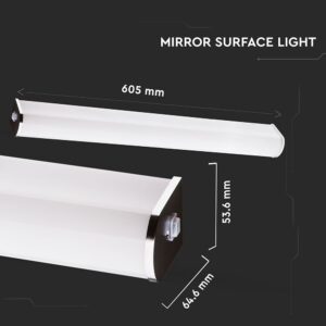 Γραμμικό Φωτιστικό Καθρέφτη Τοίχου LED IP44 10W V-TAC 150° 950lm Λευκό+Χρώμιο Φυσικό Λευκό 4000K – 3916