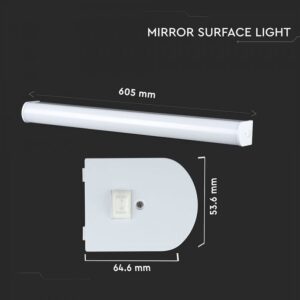 Γραμμικό Φωτιστικό Καθρέφτη Τοίχου LED 10W Αλουμίνιο + Πλαστικό 4000K Φυσικό λευκό V-TAC – 3918