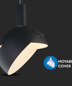 Κρεμαστό Φωτιστικό Οροφής Πλαστικό με Αλουμίνιο Κινούμενο κάλυμμα Μαύρο V-TAC – 3921