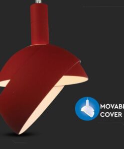 Κρεμαστό Φωτιστικό Οροφής Πλαστικό με Αλουμίνιο Κινούμενο κάλυμμα Κόκκινο V-TAC – 3924