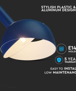 Κρεμαστό Φωτιστικό Οροφής Πλαστικό με Αλουμίνιο Κινούμενο κάλυμμα Μπλε V-TAC – 3925