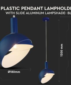 Κρεμαστό Φωτιστικό Οροφής Πλαστικό με Αλουμίνιο Κινούμενο κάλυμμα Μπλε V-TAC – 3925