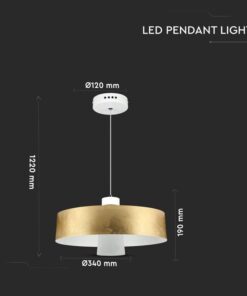 LED Κρεμαστό φωτιστικό Ακρυλικό Χρυσό Ø340 Φυσικό λευκό 4000Κ V-TAC – 3932