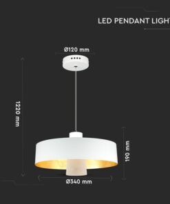 LED Κρεμαστό φωτιστικό Ακρυλικό Λευκό Ø340 Φυσικό λευκό 4000Κ V-TAC – 3933
