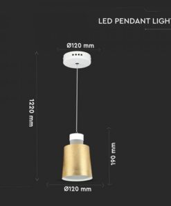 Κρεμαστό Φωτιστικό LED Ακρυλικό Χρυσό Ø120 Θερμό λευκό 3000Κ V-TAC – 3934