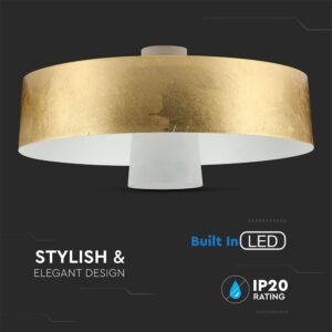 LED Κρεμαστό φωτιστικό Ακρυλικό Χρυσό Ø340 Θερμό λευκό 3000Κ V-TAC – 3938