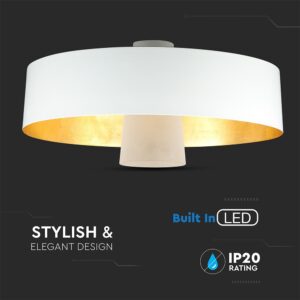 LED Κρεμαστό φωτιστικό Ακρυλικό Λευκό Ø340 Θερμό λευκό 3000Κ V-TAC – 3939