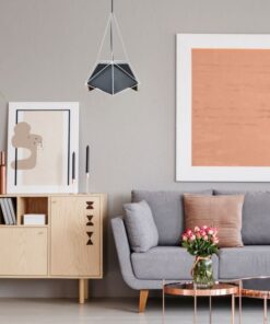 Κρεμαστό Φωτιστικό Οροφής Μονόφωτο με μαύρο σώμα και λευκό καλώδιο V-TAC – 3944