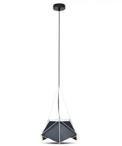 Κρεμαστό Φωτιστικό Οροφής Μονόφωτο με μαύρο σώμα και λευκό καλώδιο V-TAC – 3944