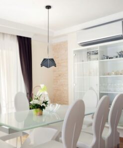 Κρεμαστό Φωτιστικό Οροφής Μονόφωτο με μαύρο σώμα και λευκό καλώδιο V-TAC – 3944