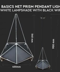 Κρεμαστό Φωτιστικό Οροφής Μονόφωτο με μαύρο σώμα και λευκό καλώδιο V-TAC – 3944