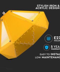 Κρεμαστό Φωτιστικό Οροφής Μονόφωτο με κίτρινο σώμα V-TAC – 3947