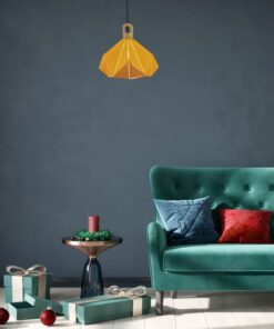 Κρεμαστό Φωτιστικό Οροφής Μονόφωτο με Κίτρινο σώμα + Ξύλινη βάση V-TAC – 3950