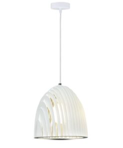 Κρεμαστό Φωτιστικό Οροφής Μονόφωτο E27 Cone Prism ø250 Μεταλλικό Λευκό V-TAC – 3952