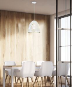 Κρεμαστό Φωτιστικό Οροφής Μονόφωτο E27 Cone Prism ø250 Μεταλλικό Λευκό V-TAC – 3952