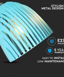 Κρεμαστό Φωτιστικό Οροφής Μονόφωτο Cone Prism με Γαλάζιο σώμα V-TAC – 3953