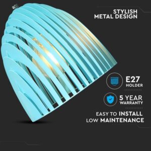 Κρεμαστό Φωτιστικό Οροφής Μονόφωτο Cone Prism με Γαλάζιο σώμα V-TAC – 3953