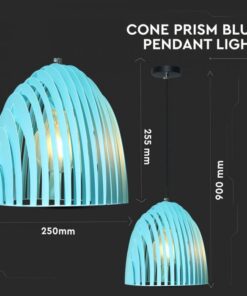 Κρεμαστό Φωτιστικό Οροφής Μονόφωτο Cone Prism με Γαλάζιο σώμα V-TAC – 3953