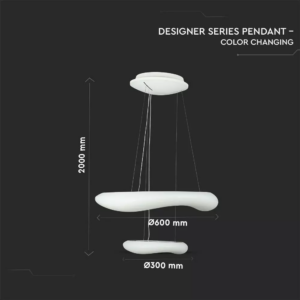 LED κρεμαστό φωτιστικό οροφής 60W διπλό με εναλλαγή χρώματος και λευκό σώμα Dimmable V-TAC – 3961