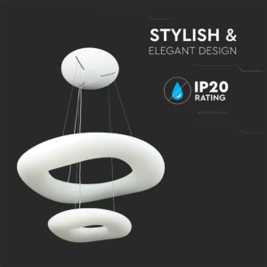 LED κρεμαστό φωτιστικό οροφής 60W διπλό με εναλλαγή χρώματος και λευκό σώμα Dimmable V-TAC – 3961