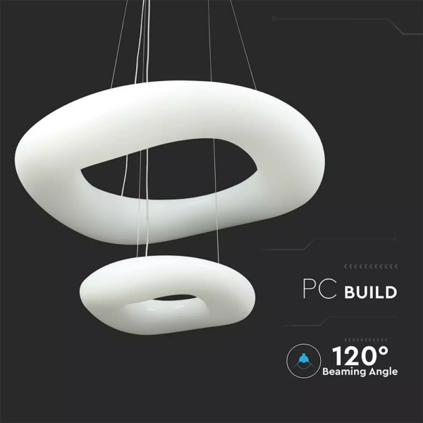 LED κρεμαστό φωτιστικό οροφής 60W διπλό με εναλλαγή χρώματος και λευκό σώμα Dimmable V-TAC – 3961