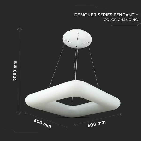 LED κρεμαστό φωτιστικό οροφής 42W με εναλλαγή χρώματος και λευκό σώμα Dimmable V-TAC – 3963