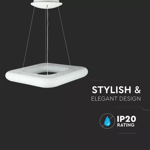 LED κρεμαστό φωτιστικό οροφής 42W με εναλλαγή χρώματος και λευκό σώμα Dimmable V-TAC – 3963